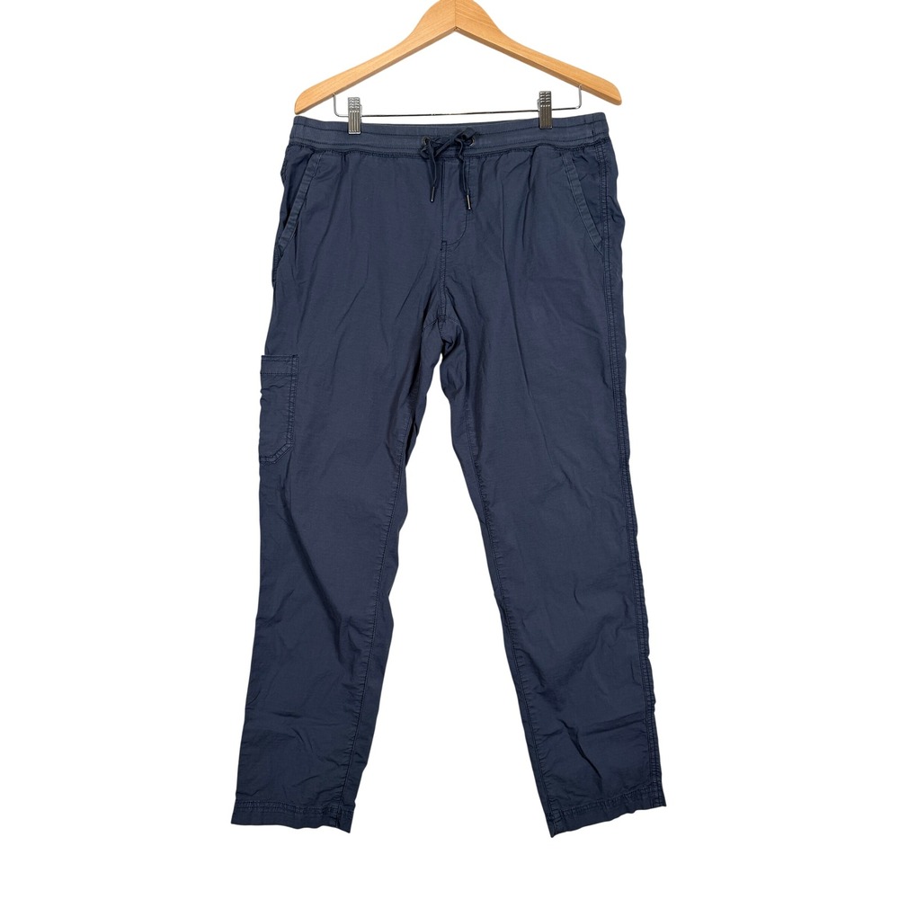 LL Bean Stretch Ripstop Pull-On Womens Pants Medium Blue/Gray Slim-Leg Pockets